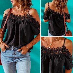 LAST! Say What You Want Lace Trim Top